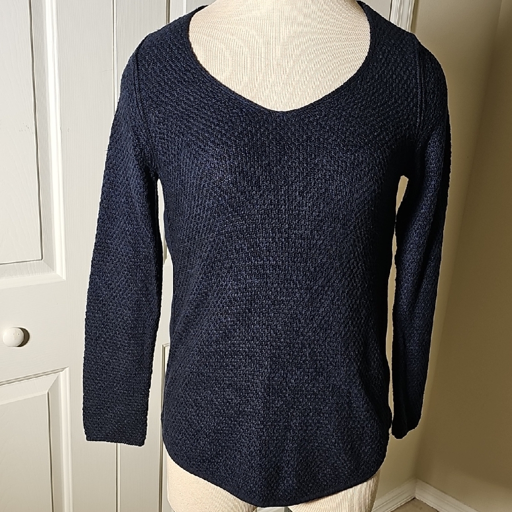 Women's Navy Sweater With Side Zippers By Banana Republic. XS
